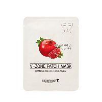 Маска для зоны подбородка укрепляющая SkinFood Pomegranate Collagen V-Zone Patch Mask 15g